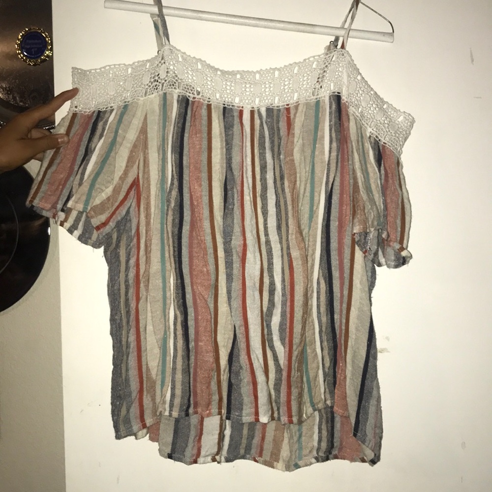 Off the shoulder shirt with straps